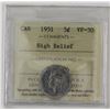 Image 1 : 5-cent 1951 High Relief ICCS VF-30
