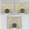 Image 1 : 5-cent 2007, 2008 & 2009 ICCS MS-66. Lot of 3 coins