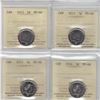 Image 1 : 5-cent 2012, 2013, 2014 & 2015 ICCS MS66. 4pcs