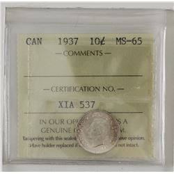 10-cent 1937 ICCS MS65