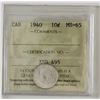 Image 1 : 10-cent 1940 ICCS MS65. Blast white with light cameo on portrait.