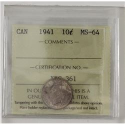 10-cent 1941 ICCS MS64