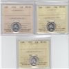 Image 1 : 10-cent 1955, 1956 & 1957 ICCS MS65. Lot of 3 coins.