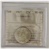 Image 1 : 25-cent 1917 ICCS Certified MS60. Bold details with underlying luster.