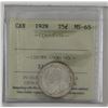 Image 1 : 25-cent 1928 ICCS MS65. Attractive coin with just a hint of golden toning on the reverse. Top 10 cen