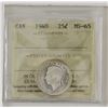 Image 1 : 25-cent 1940 ICCS MS65. White with cameo finish on portrait