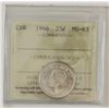 Image 1 : 25-cent 1946 ICCS MS63. Blast white