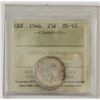 Image 1 : 25-cent 1946 ICCS MS65. Beautiful rainbow toning on the reverse.