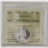 Image 1 : 25-cent 1953 Small Date ICCS PL66 Heavy Cameo