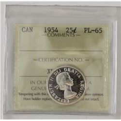 25-cent 1954 ICCS Certified PL65.