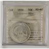 Image 1 : 50-cent 1938 ICCS Certified MS60. A Bright white coin with exceptional reverse.