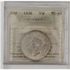 Image 1 : 50-cent 1938 ICCS MS62
