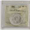 Image 1 : 50-cent 1947 'Curved Right' ICCS Certified MS-64. A choice coin with near blast white fields and gre