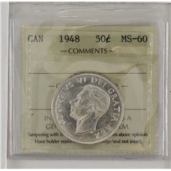 50-cent 1948 ICCS MS60. Blast white