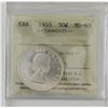 Image 1 : 50-cent 1955 ICCS MS65. Blast white!