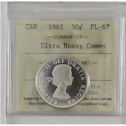 50-cent 1961 ICCS PL67 Ultra Heavy Cameo. Tied for the highest known