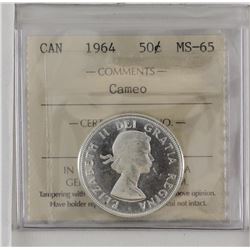 50-cent 1964 ICCS MS65 Cameo