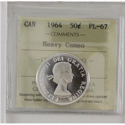 50-cent 1964 ICCS PL67 Heavy Cameo