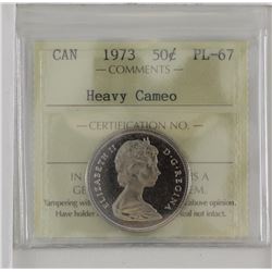 50-cent 1973 ICCS PL67 Heavy Cameo. Solo finest known