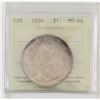 Image 1 : silver $1 1936 ICCS MS64. Golden toning on reverse