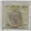 Image 1 : silver $1 1937 ICCS MS64. Bright coin with attractive lustre.