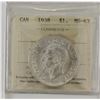 Image 1 : silver $1 1938 ICCS MS63