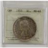 Image 1 : Silver $1 1953 NSF  ICCS MS65