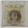 Image 1 : silver $1 1955 ICCS Certified MS64. A Lustrous coin with some soft hints of Golden toning.