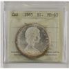 Image 1 : silver $1 1965  Type 5 ICCS MS63.  Golden toning around rim