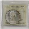 Image 1 : silver $1 1965 Type V ICCS MS65