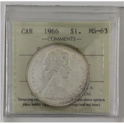 silver $1 1966 Small Beads ICCS MS63. Tough variety in mint state!