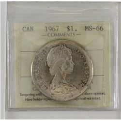 silver $1 1967 Dollar ICCS MS66; Only 5 Graded MS66