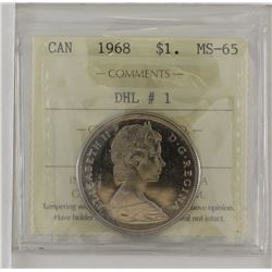 nickel $1 1968 DHL #1 ICCS MS65
