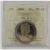 Image 1 : nickel $1 1968 DHL #1 ICCS MS65