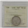 Image 1 : 1858 Canada 20-cent ICCS Certified VF-20 (Coinage die rotation) Coin is a soft light grey with sligh