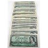 Image 1 : 55 different 1954 $1.00 notes with 55 different prefix's all in Fine or better condition.