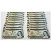 Image 1 : 18 different 1973 $1.00 first generation replacement notes with 18 different prefix's all in UNC or 