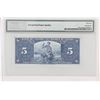 Image 2 : 1937 Bank of Canada $5.  BC-23c, S/N: Z/C7109619, PMG GUNC-65, EPQ