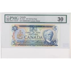 1979 $5 BC-53aT Test Note #33000053881, PMG VF30