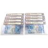 Image 1 : Group lot of 8 x unique 2002 insert replacement $5 notes, BCS UNC-60 or higher