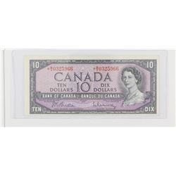 1954 Bank of Canada Replacement $10.  BC-40bA, S/N: *B/V0325966, AU.  A nice original example.