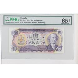 1971 Bank of Canada Replacement $10.  BC-49aA, S/N: *DA2448224, PMG GUNC-65, EPQ