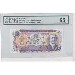 1971 Bank of Canada Replacement $10.  BC-49cA, S/N: *TG1210420, PMG GUNC-65, EPQ