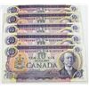 Image 1 : Group lot of 5 x 1971 $10 first generation replacement notes.  Prefix`s *VL, *VA, *TL, *TT, and *TG