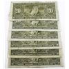 Image 2 : Group lot of 6 x 1937 $20.00 notes with 6 different prefix's all in Fine or better condition.