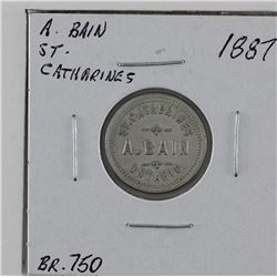 A. Bain St. Catherines, Ont. 5-cent  token; Breton 750.