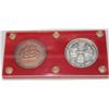 Image 1 : Set of 1965 Saint John's NFLD Collectors Club Medallions struck in Silver rand Copper. Set features 