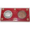 Image 2 : Set of 1965 Saint John's NFLD Collectors Club Medallions struck in Silver rand Copper. Set features 