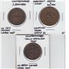 Image 1 : Counterstamped lot of 3x Unique Canadian Copper coins. Set includes the following: Merchant Token "D