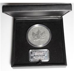 RCM Lot; 1998 10oz. 10th Anniversary Silver Maple Leaf Coin with silver COA & case No Tax